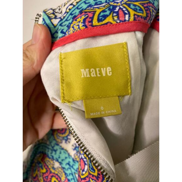 Anthropologie Maeve Manolya Pencil Skirt Paisley Midi Linen Preppy Academia 0 - Picture 13 of 16